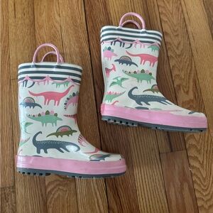 Stephen Jospeh Kids Dinosaur Print Rain Boots - Pink Green 11t size rain boots
